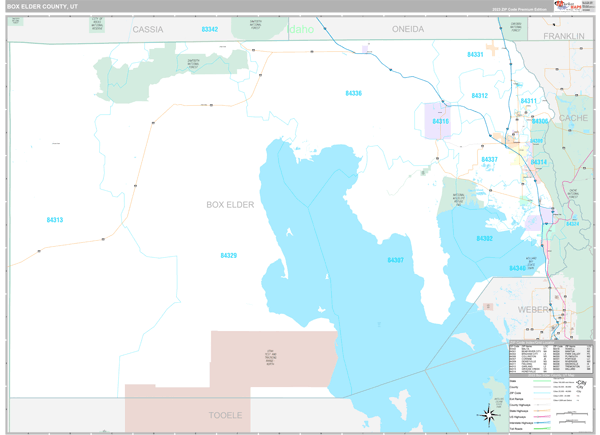 Box Elder County, UT Zip Code Map - Premium