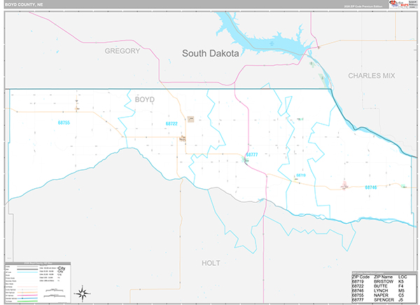 Boyd County, NE Wall Map