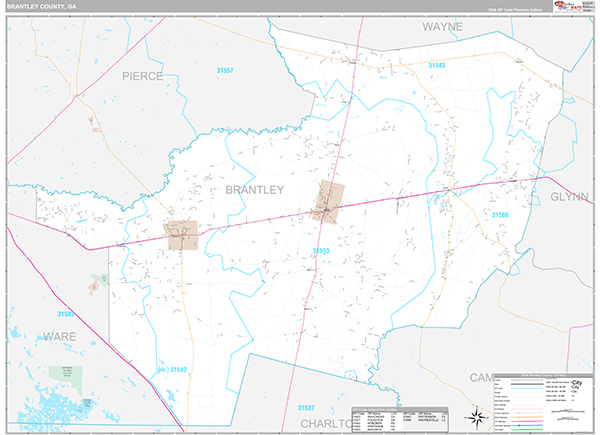 Brantley County, GA Zip Code Map