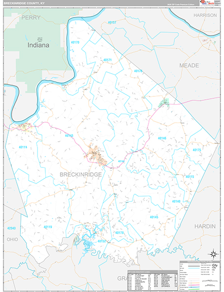 Breckinridge County, KY Zip Code Map