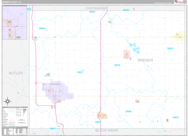Bremer County, IA Wall Map