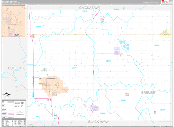 Bremer County, IA Wall Map