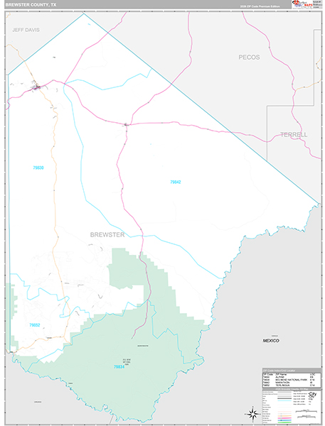 Brewster County, TX Zip Code Map