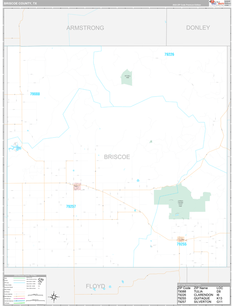 Briscoe County Wall Map Premium Style