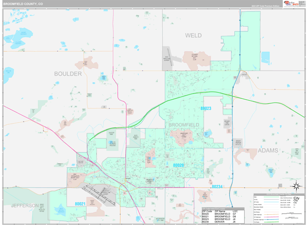 Broomfield County Digital Map Premium Style