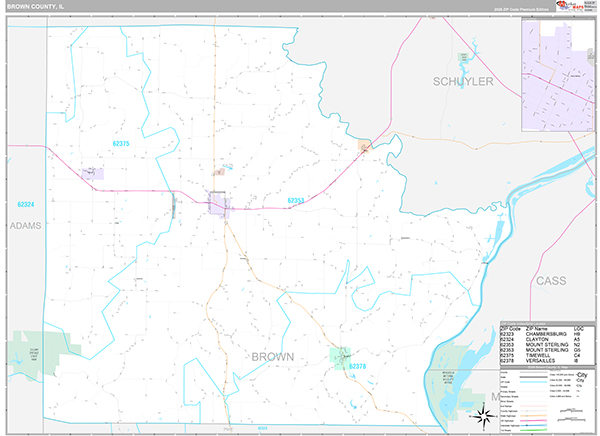 Brown County, IL Zip Code Map