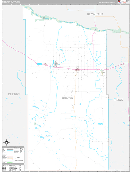 Brown County, NE Zip Code Map