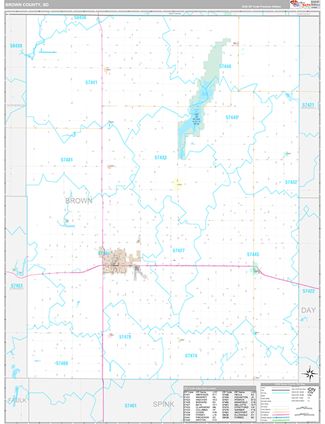 Brown County, SD Zip Code Map