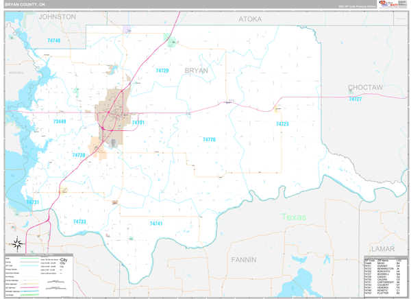 Bryan County Digital Map Premium Style