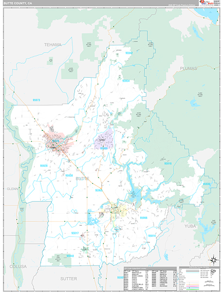 Butte County, CA Map Premium Style