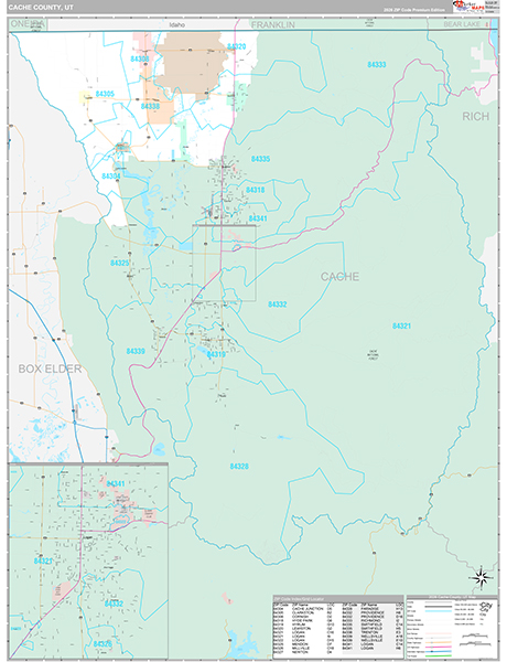 Cache County, UT Zip Code Map