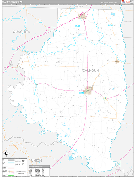 Calhoun County, AR Zip Code Map