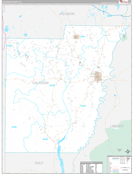 Calhoun County, FL Wall Map
