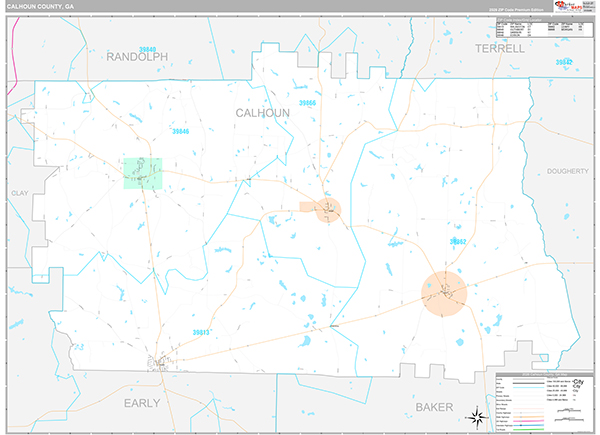 Calhoun County, GA Zip Code Map