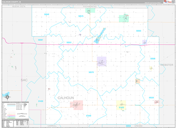 Calhoun County, IA Wall Map
