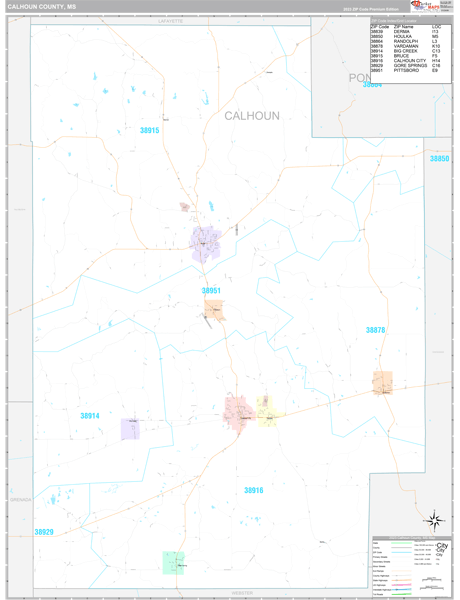 Calhoun County Digital Map Premium Style