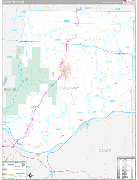 Callaway County, MO Wall Map