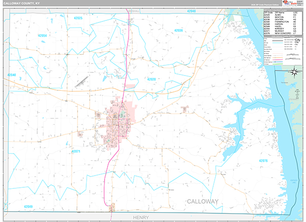Calloway County, KY Zip Code Map