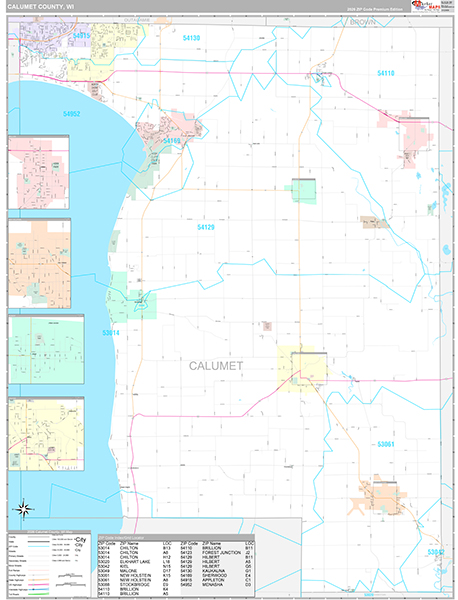 Calumet County, WI Wall Map