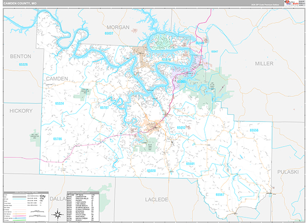 Camden County, MO Zip Code Map