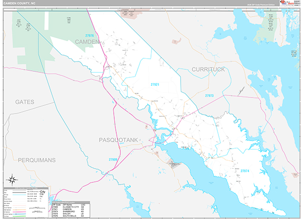 Camden County, NC Wall Map