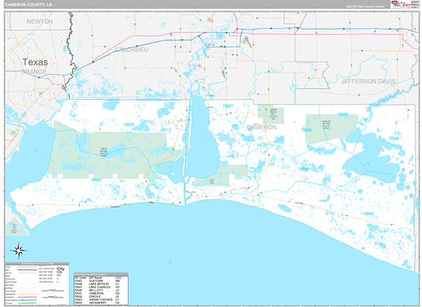 Cameron County, LA Wall Map