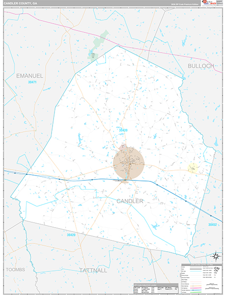 Candler County, GA Zip Code Map