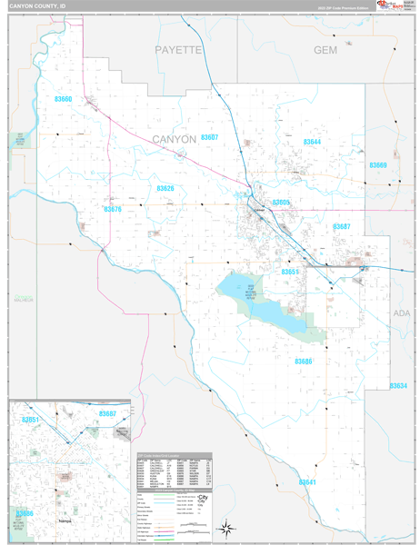 Canyon County, ID Wall Map