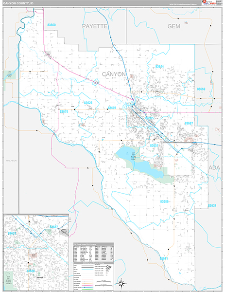 Canyon County, ID Wall Map