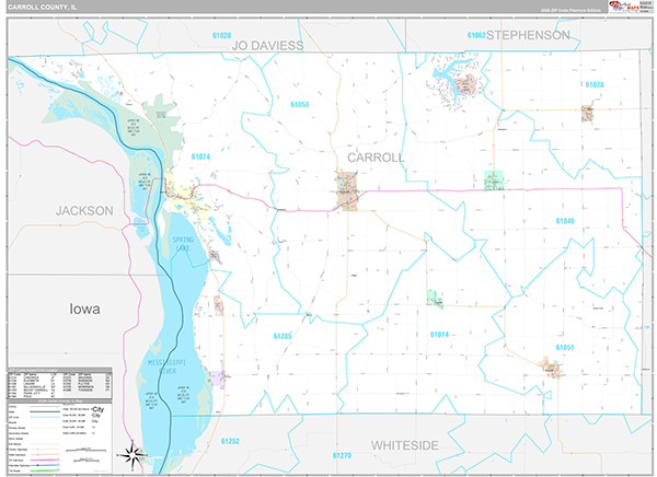 Carroll County, IL Zip Code Map