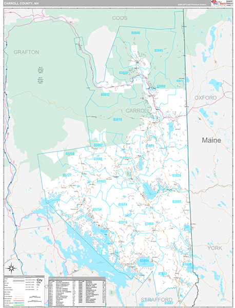 Carroll County, NH Zip Code Map