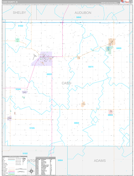 Cass County, IA Wall Map