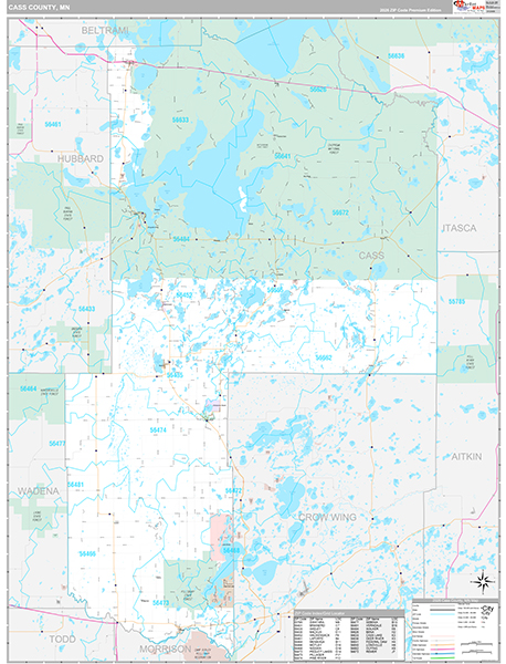 Cass County, MN Wall Map
