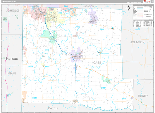 Cass County, MO Wall Map
