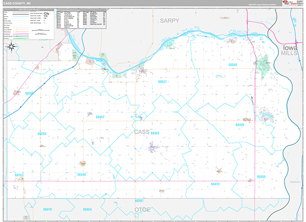 Cass County, NE Zip Code Map