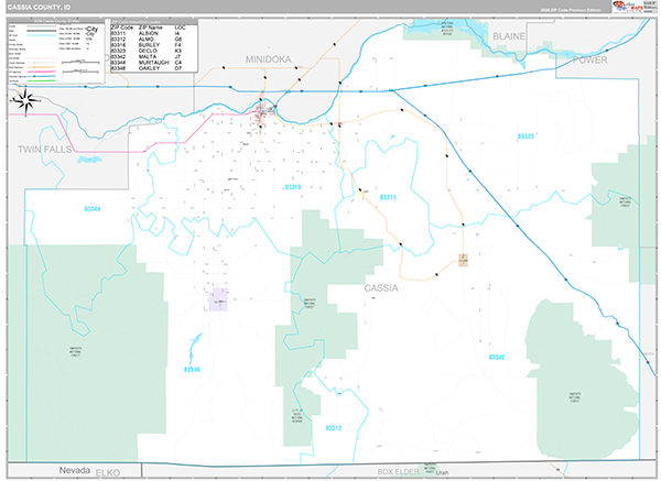 Cassia County, ID Wall Map