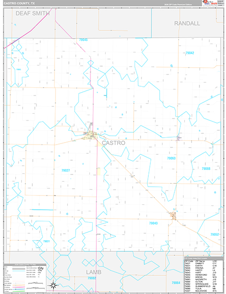 Castro County, TX Zip Code Map