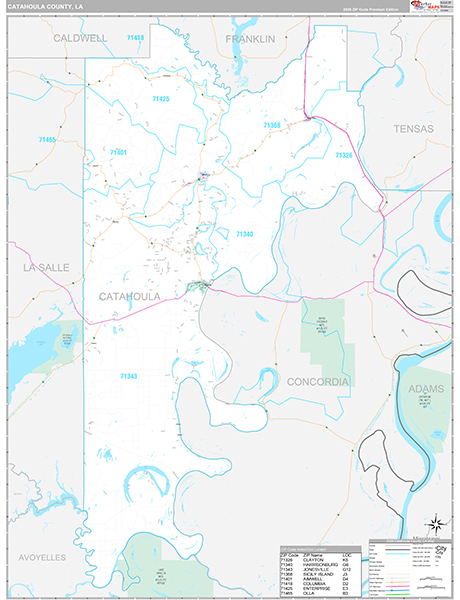 Catahoula County, LA Wall Map
