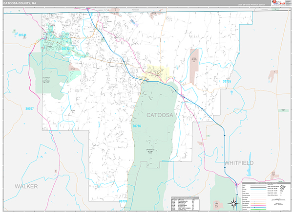 Catoosa County, GA Zip Code Map