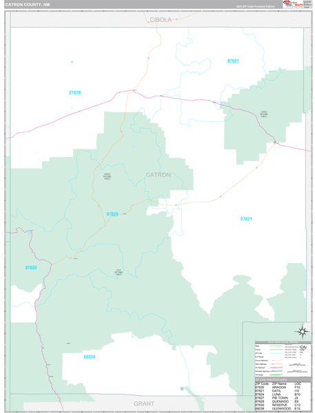 Catron County, NM Zip Code Map