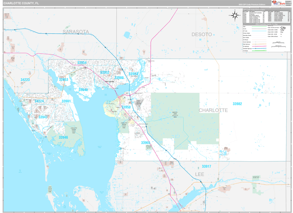 Charlotte County, FL Wall Map