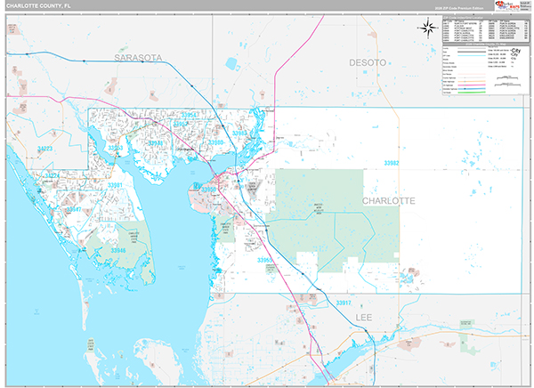 Charlotte County, FL Zip Code Map