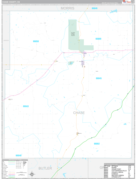 Chase County Digital Map Premium Style