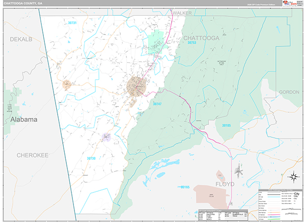 Chattooga County, GA Zip Code Map