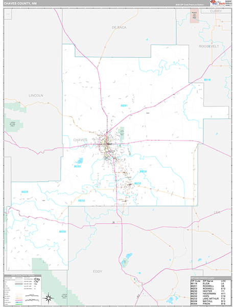 Chaves County, NM Wall Map