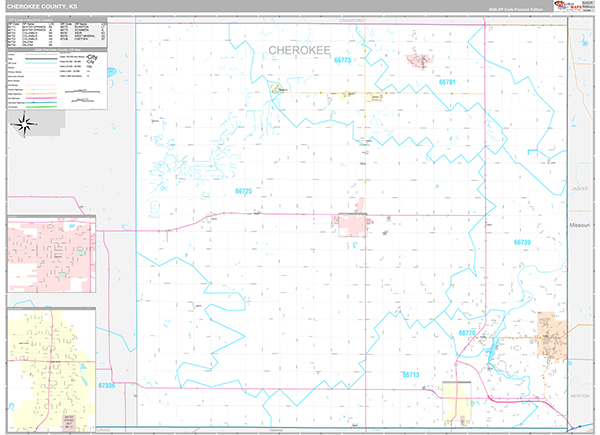 Cherokee County, KS Zip Code Map