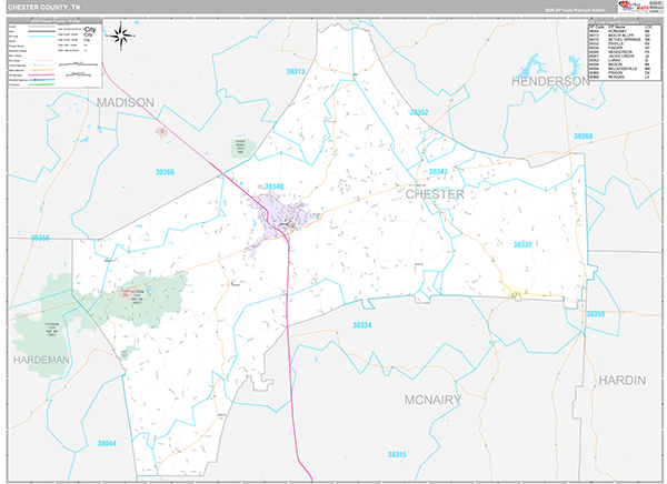 Chester County, TN Zip Code Map