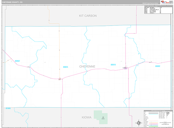 Cheyenne County, CO Wall Map
