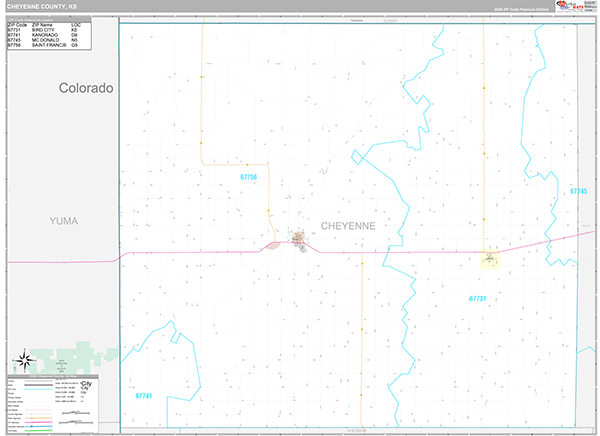 Cheyenne County, KS Zip Code Map