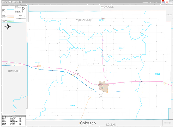 Cheyenne County, NE Zip Code Map